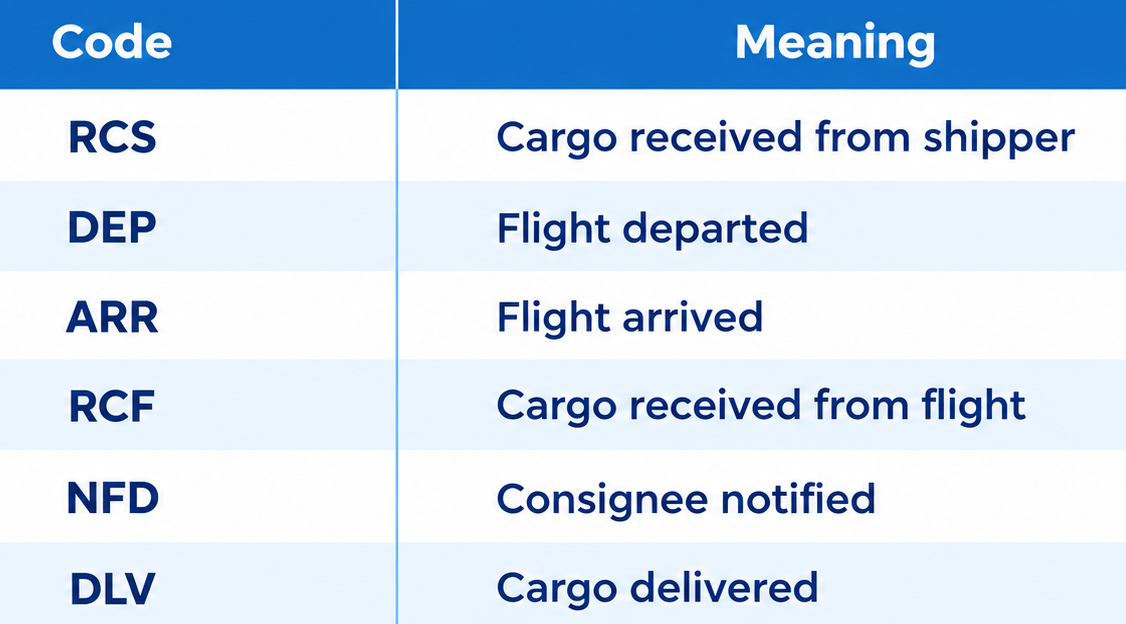 Air Cargo Status Codes Infographic